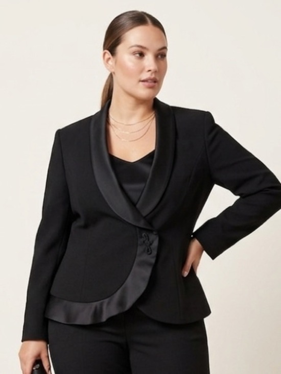 Tahari Arthur S Levine Jackets & Blazers - ARTHUR S. LEVINE TAHARI LUXE Lester Tuxedo Blazer 12 20.5” p2p Black $320 NWT